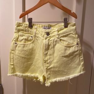 Neon yellow ZARA shorts